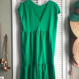 Emerald green midi dress